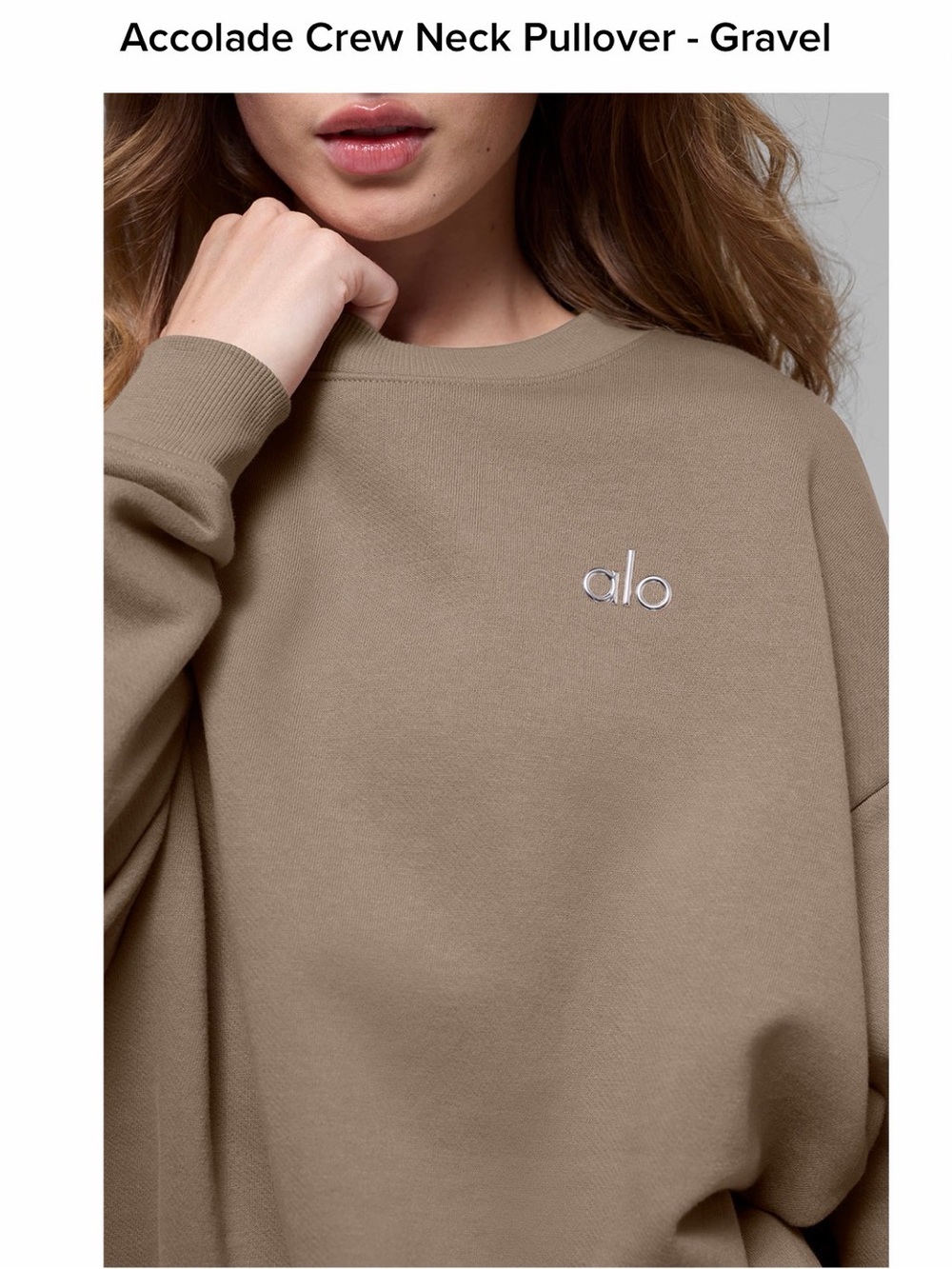 ALO Yoga Accolade Crewneck Pullover in Taupe